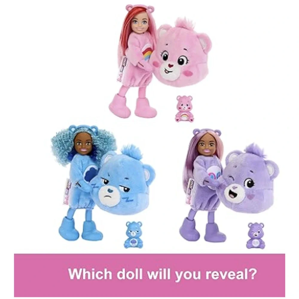 Barbie X Care Bears Cutie Reveal, 1 of 3 Blind Box Dolls w/Costume & Extras